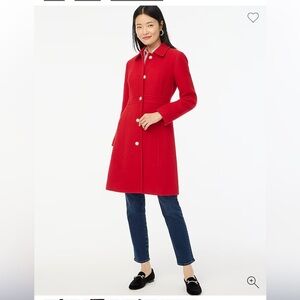 J Crew Lady Day Coat With Jeweled Buttons Red size 4 Petite